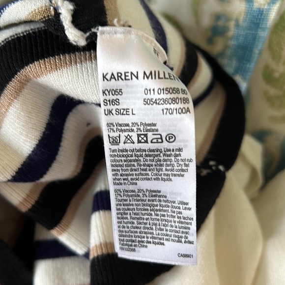 Karen Millen Ivory Placement Stripe Crop Sweater Jumper - L - Picture 13 of 15